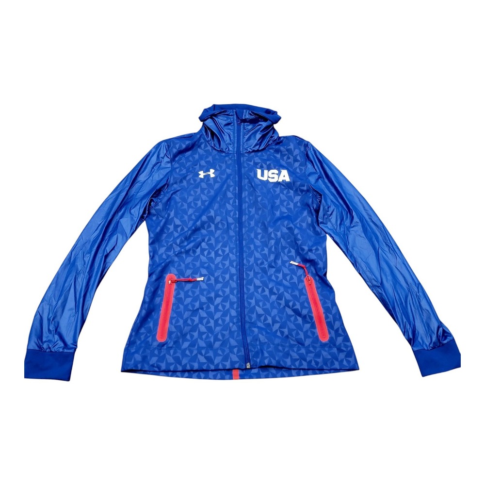 Under Armour USA Gymnastics 2016 Team Olympic Warm Up Jacket Womens Medium Blue